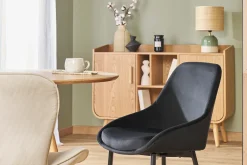 Chaises design noires en tissu velours et métal (lot de 2) HOLO