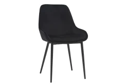 Chaises design noires en tissu velours et métal (lot de 2) HOLO