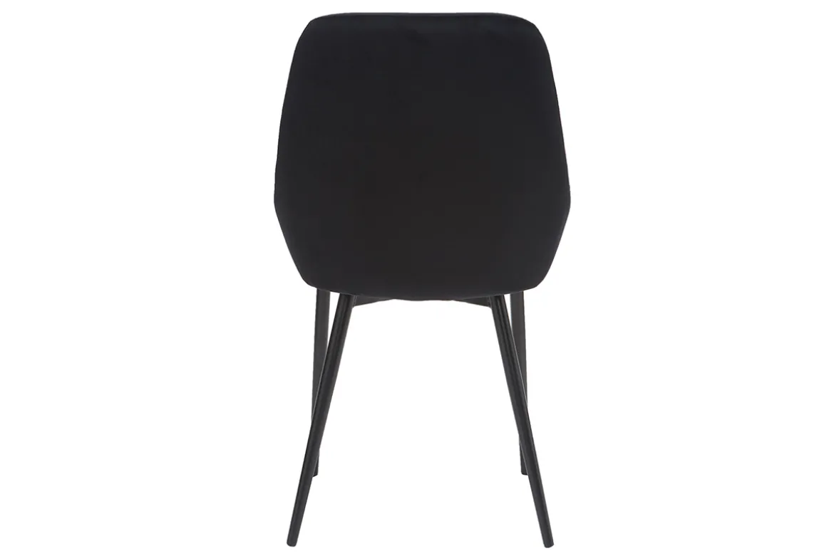 Chaises design noires en tissu velours et métal (lot de 2) HOLO