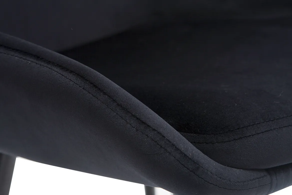 Chaises design noires en tissu velours et métal (lot de 2) HOLO