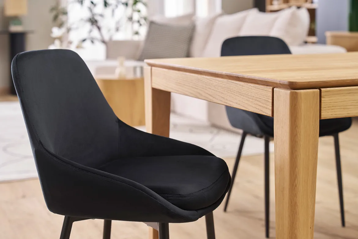 Chaises design noires en tissu velours et métal (lot de 2) HOLO