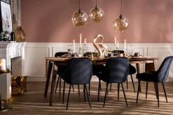 Chaises design noires en tissu velours et métal (lot de 2) HOLO