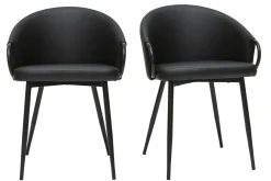 Chaises design noires (lot de 2) PRECIO