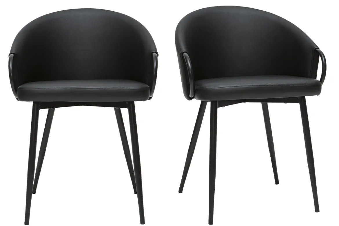Chaises design noires (lot de 2) PRECIO