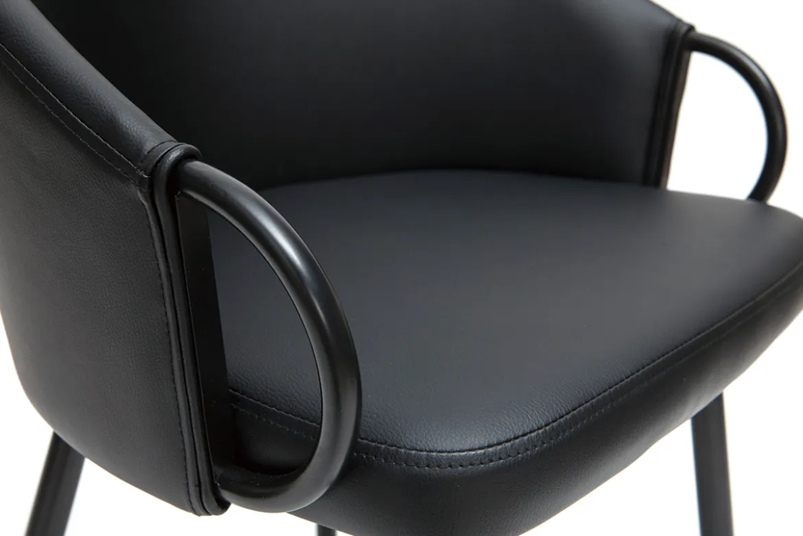 Chaises design noires (lot de 2) PRECIO