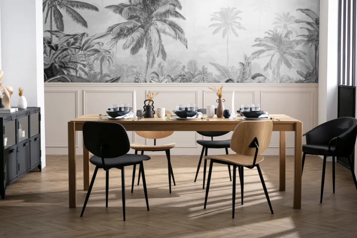 Chaises design noires (lot de 2) PRECIO