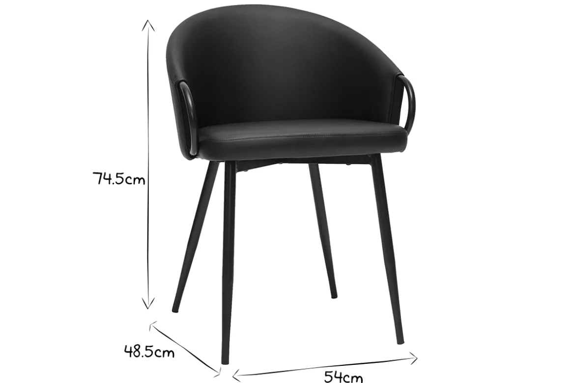 Chaises design noires (lot de 2) PRECIO