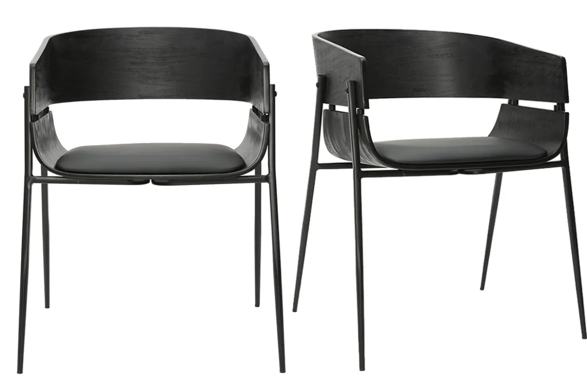 Chaises design noires (lot de 2) WESS