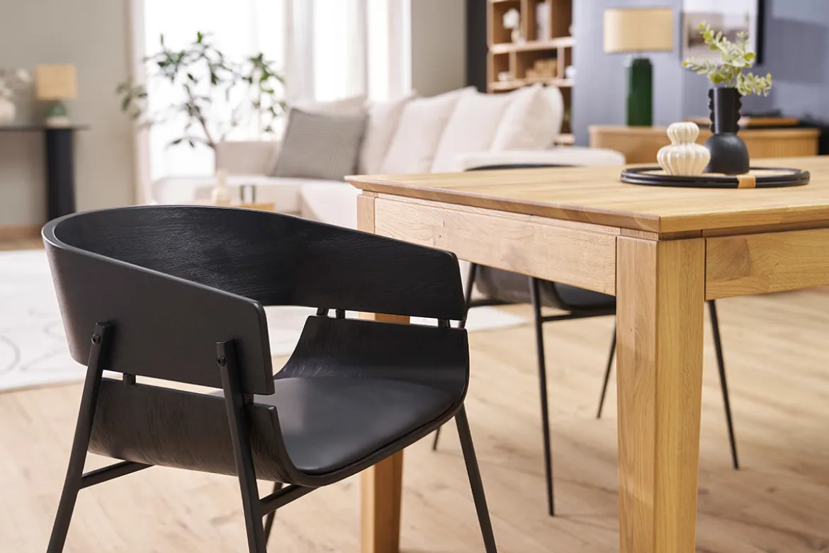 Chaises design noires (lot de 2) WESS