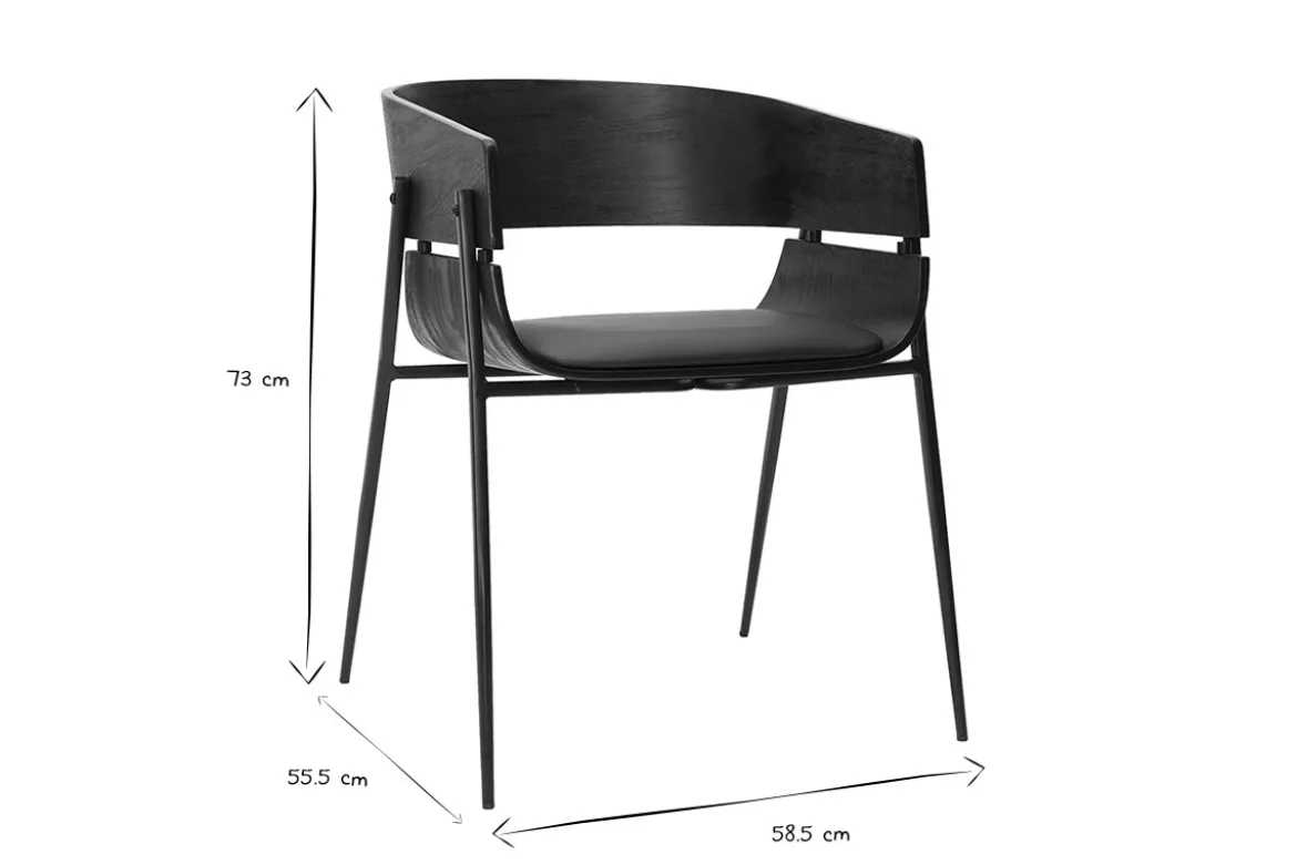 Chaises design noires (lot de 2) WESS