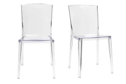 Chaises design transparentes empilables intérieur - extérieur (lot de 2) ISLAND