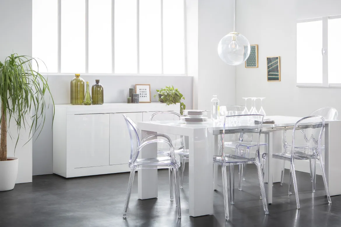 Chaises design transparentes empilables intérieur - extérieur (lot de 2) ISLAND