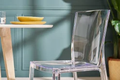 Chaises design transparentes empilables intérieur - extérieur (lot de 2) ISLAND