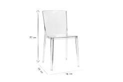 Chaises design transparentes empilables intérieur - extérieur (lot de 2) ISLAND