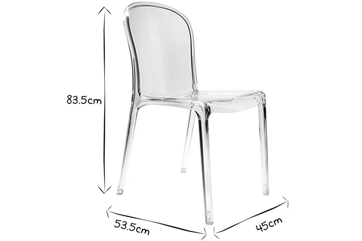 Chaises empilables design transparentes (lot de 2) THALYSSE