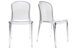 Chaises empilables design transparentes (lot de 2) THALYSSE