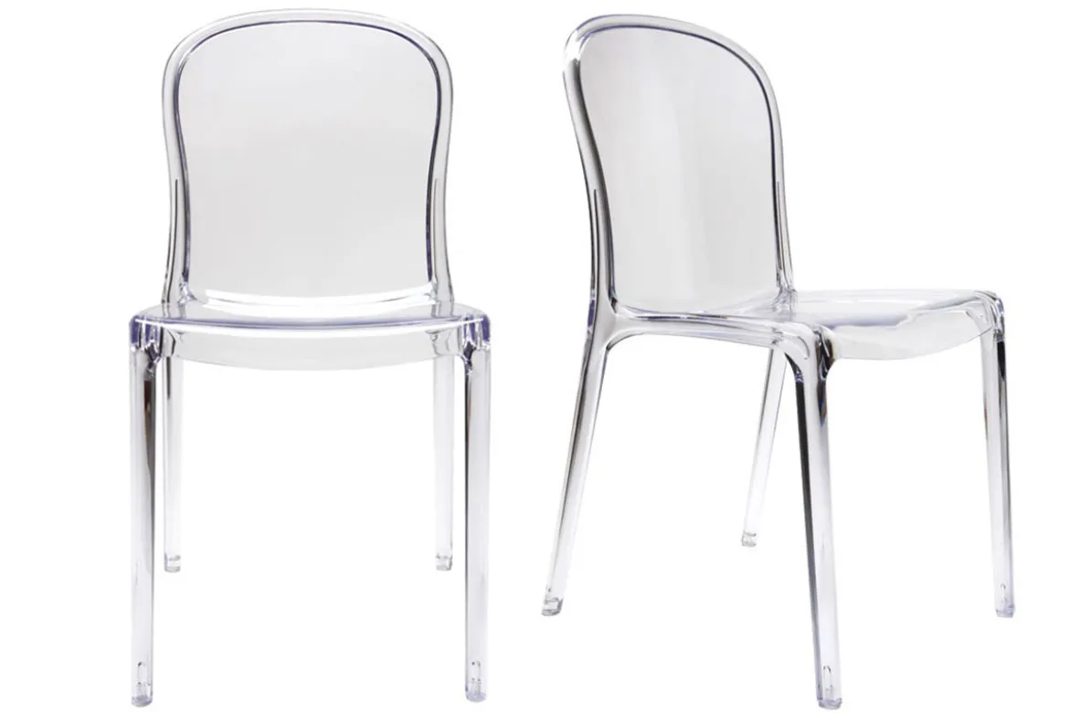 Chaises empilables design transparentes (lot de 2) THALYSSE