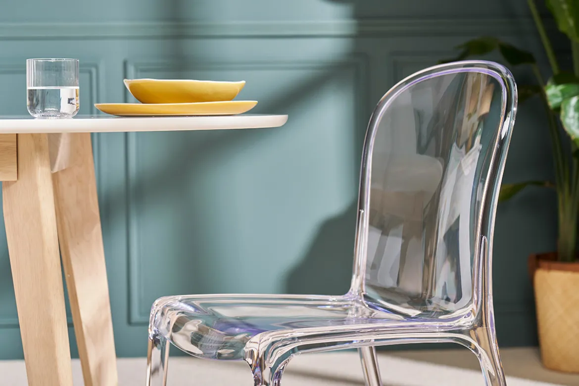 Chaises empilables design transparentes (lot de 2) THALYSSE