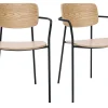 Chaises en bois clair chêne et métal noir (lot de 2) SUSAN