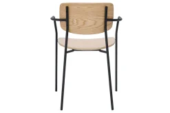 Chaises en bois clair chêne et métal noir (lot de 2) SUSAN