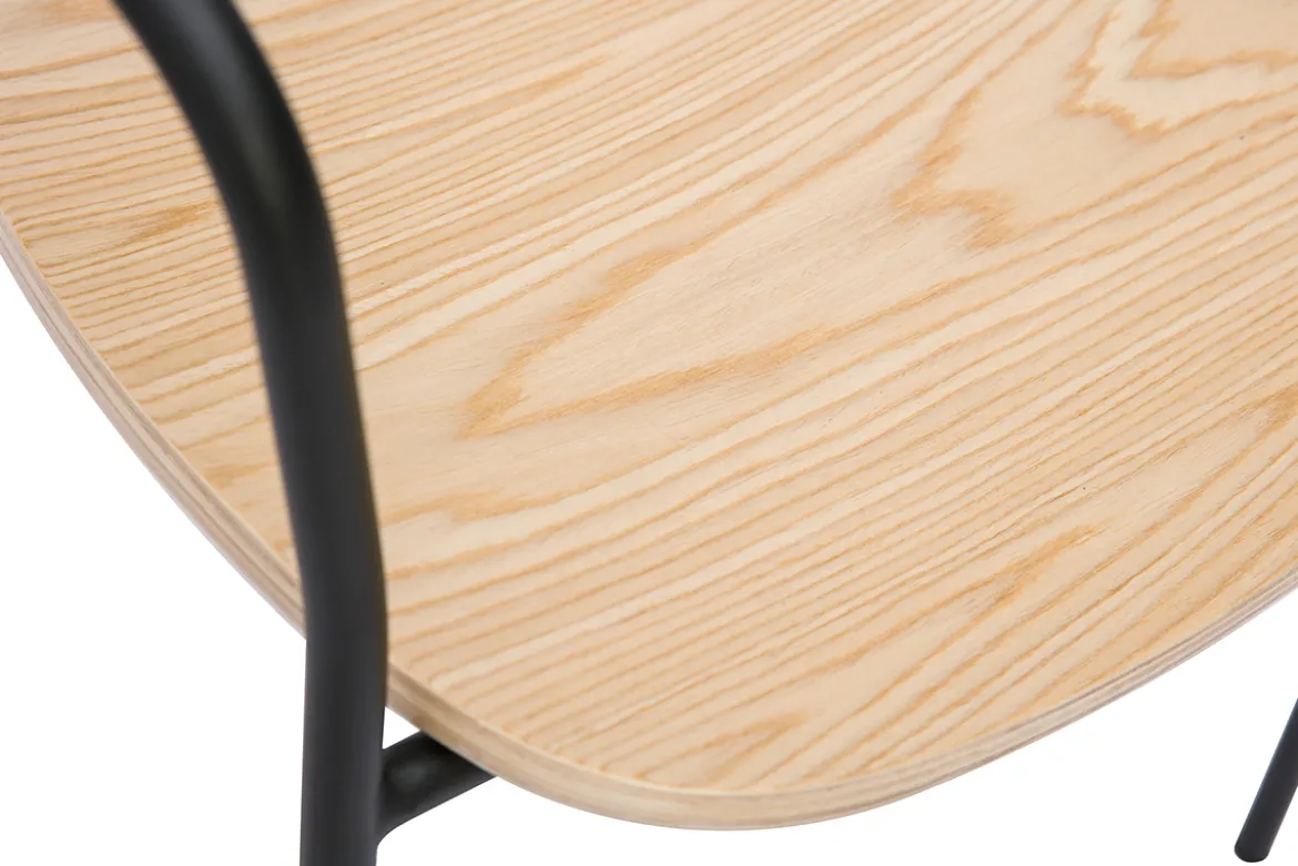 Chaises en bois clair chêne et métal noir (lot de 2) SUSAN