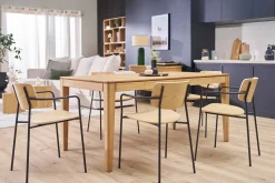 Chaises en bois clair chêne et métal noir (lot de 2) SUSAN