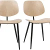 Chaises en bois clair et métal noir (lot de 2) TOBIAS