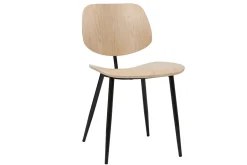 Chaises en bois clair et métal noir (lot de 2) TOBIAS