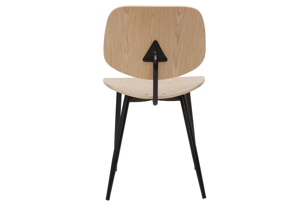 Chaises en bois clair et métal noir (lot de 2) TOBIAS