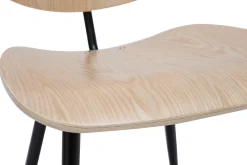 Chaises en bois clair et métal noir (lot de 2) TOBIAS