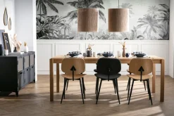 Chaises en bois clair et métal noir (lot de 2) TOBIAS