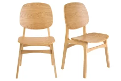 Chaises en bois clair frêne (lot de 2) SOQUETTE