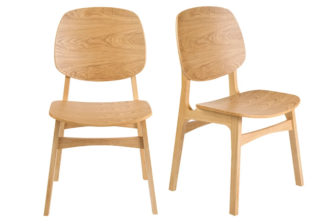 Chaises en bois clair frêne (lot de 2) SOQUETTE