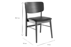 Chaises en bois foncé et noir (lot de 2) SHELDON