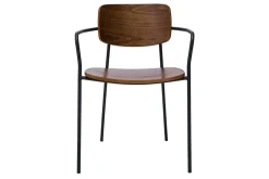 Chaises en bois foncé noyer et métal noir (lot de 2) SUSAN