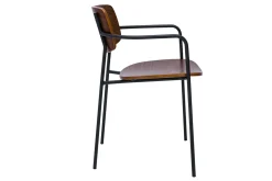 Chaises en bois foncé noyer et métal noir (lot de 2) SUSAN
