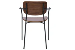 Chaises en bois foncé noyer et métal noir (lot de 2) SUSAN