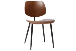Chaises en bois foncé noyer et métal noir (lot de 2) TOBIAS