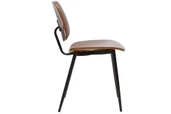 Chaises en bois foncé noyer et métal noir (lot de 2) TOBIAS