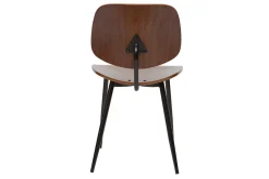 Chaises en bois foncé noyer et métal noir (lot de 2) TOBIAS