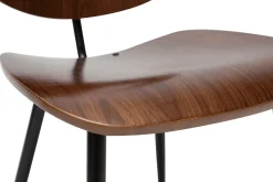 Chaises en bois foncé noyer et métal noir (lot de 2) TOBIAS