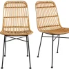 Chaises en rotin et métal noir (lot de 2) MALACCA
