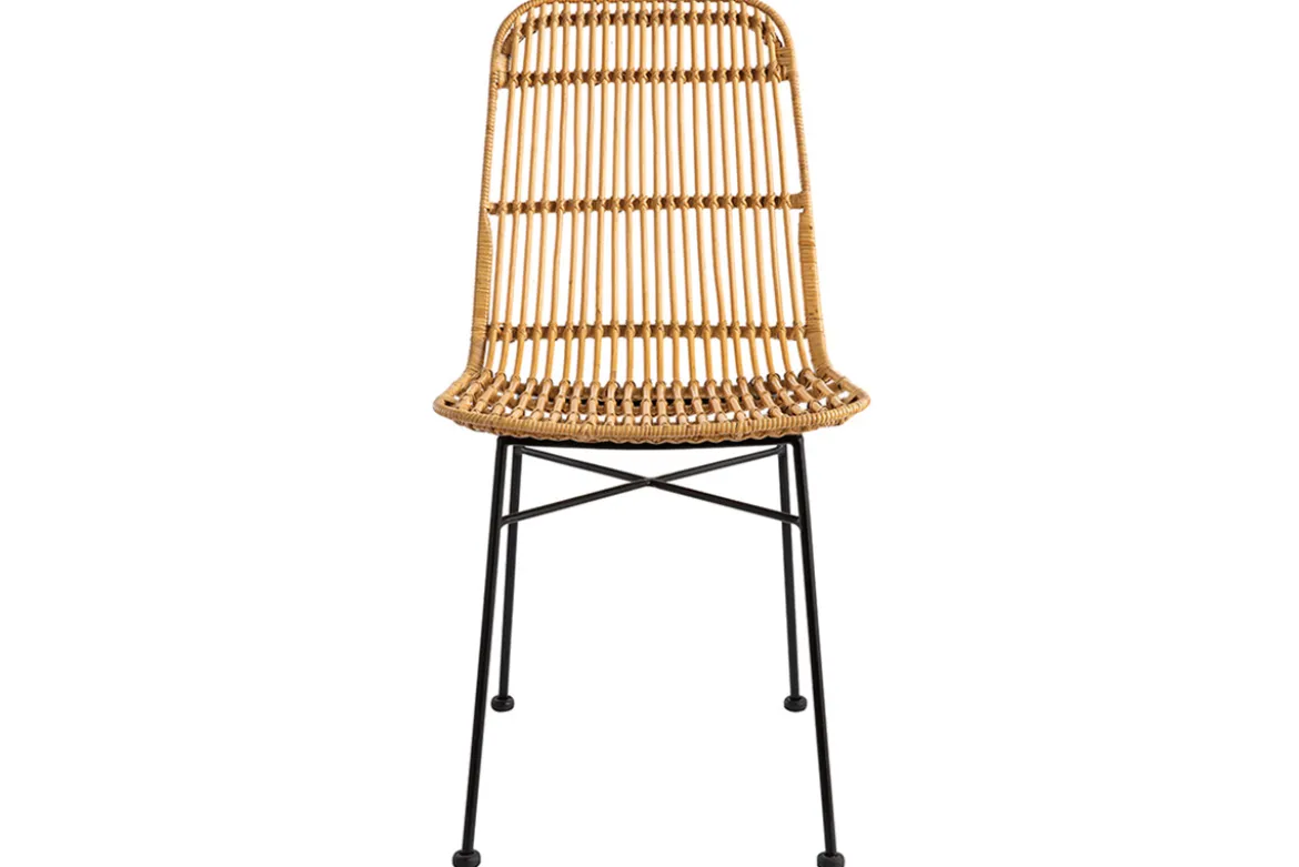 Chaises en rotin et métal noir (lot de 2) MALACCA