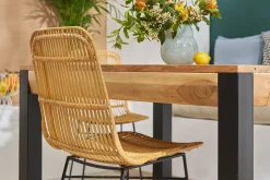 Chaises en rotin et métal noir (lot de 2) MALACCA