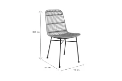 Chaises en rotin et métal noir (lot de 2) MALACCA