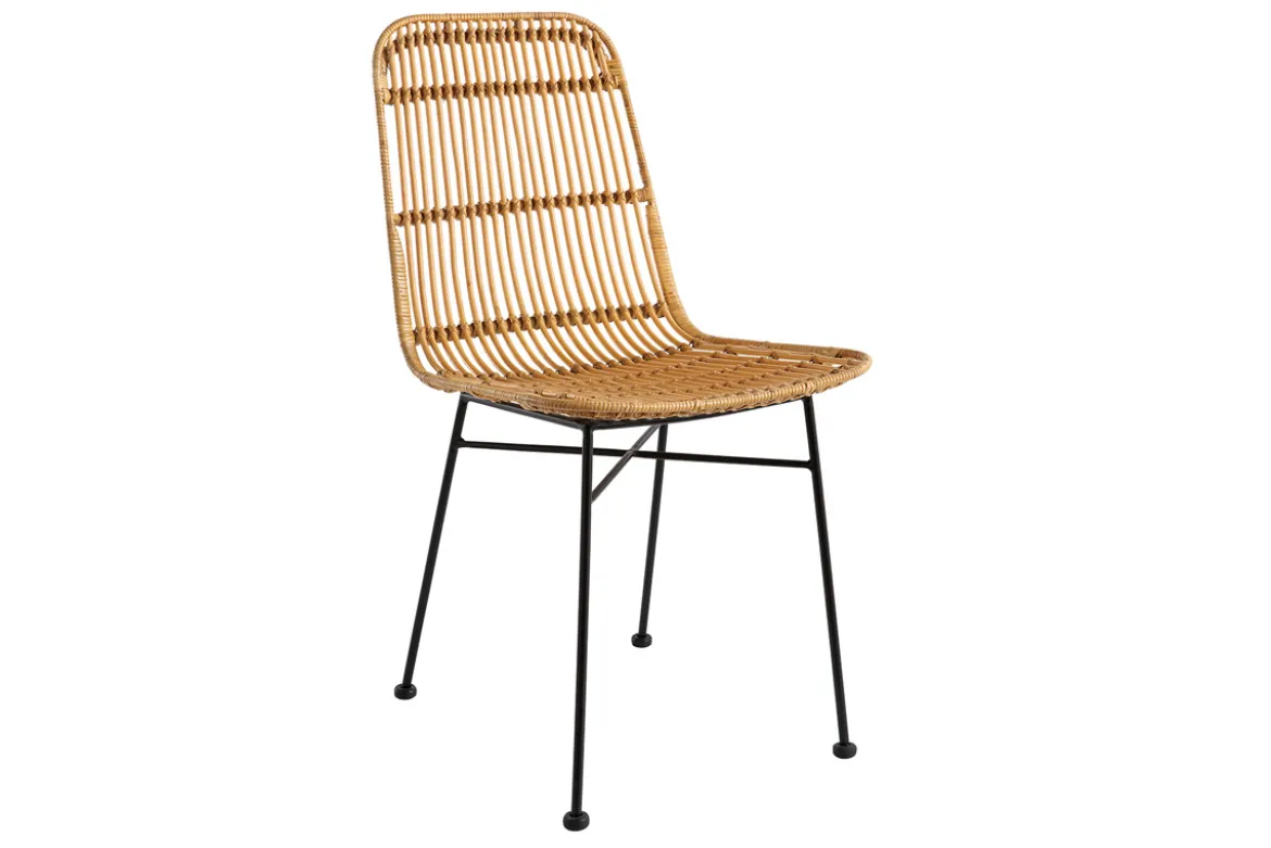 Chaises en rotin et métal noir (lot de 2) MALACCA