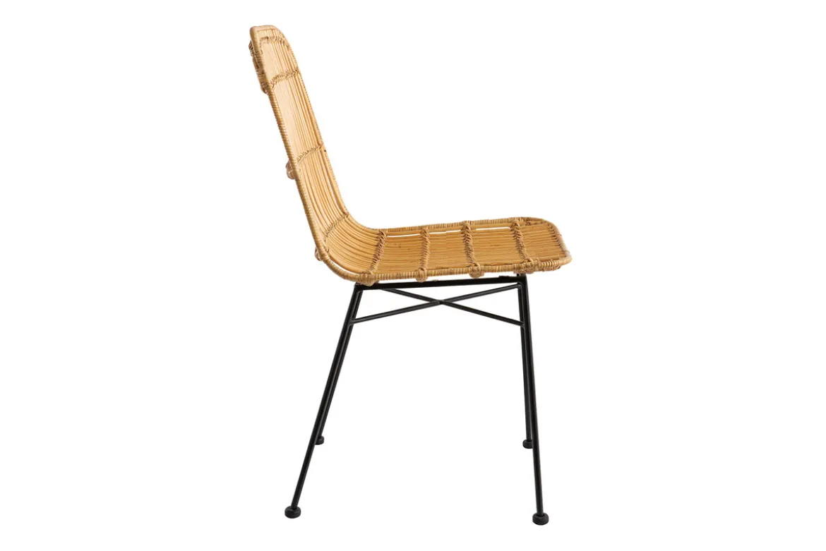 Chaises en rotin et métal noir (lot de 2) MALACCA