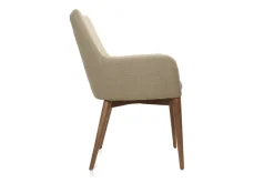Chaises en tissu beige et bois foncé (lot de 2) SHANA