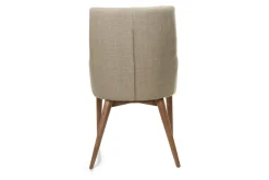 Chaises en tissu beige et bois foncé (lot de 2) SHANA