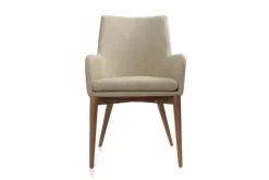 Chaises en tissu beige et bois foncé (lot de 2) SHANA